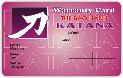 Mẫu thẻ bảo hành Katana