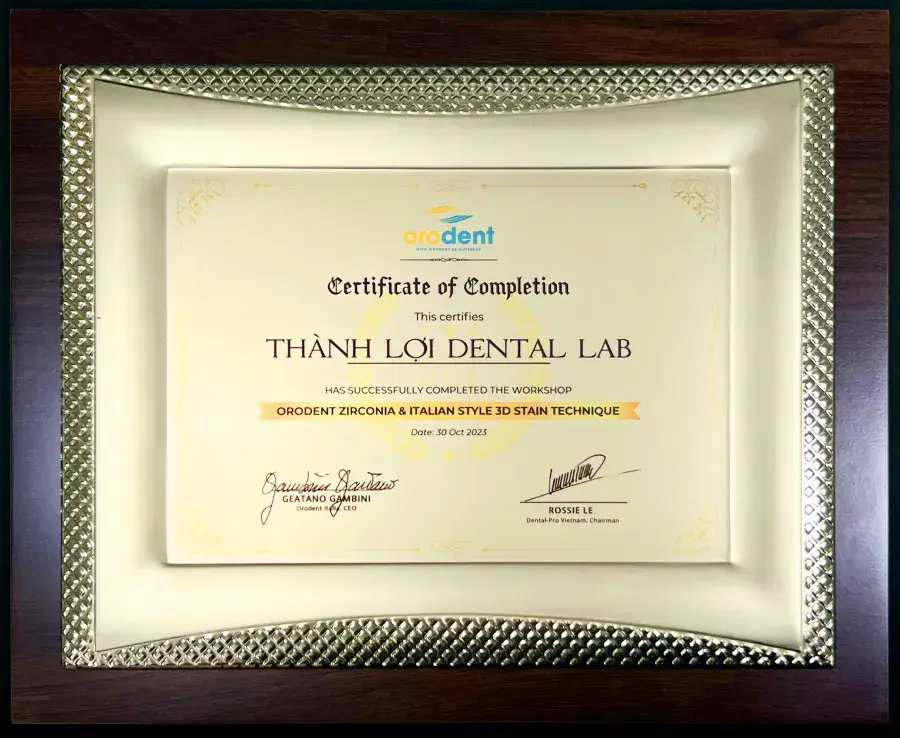 Chứng nhận Orodent Italia
